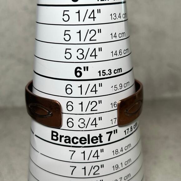 Vintage CR Little Navajo Native American stamped cuff sterling copper - Picture 10 of 11